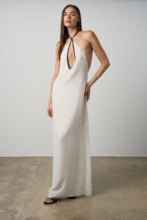 Lia Maxi Slip Dress in Ivory