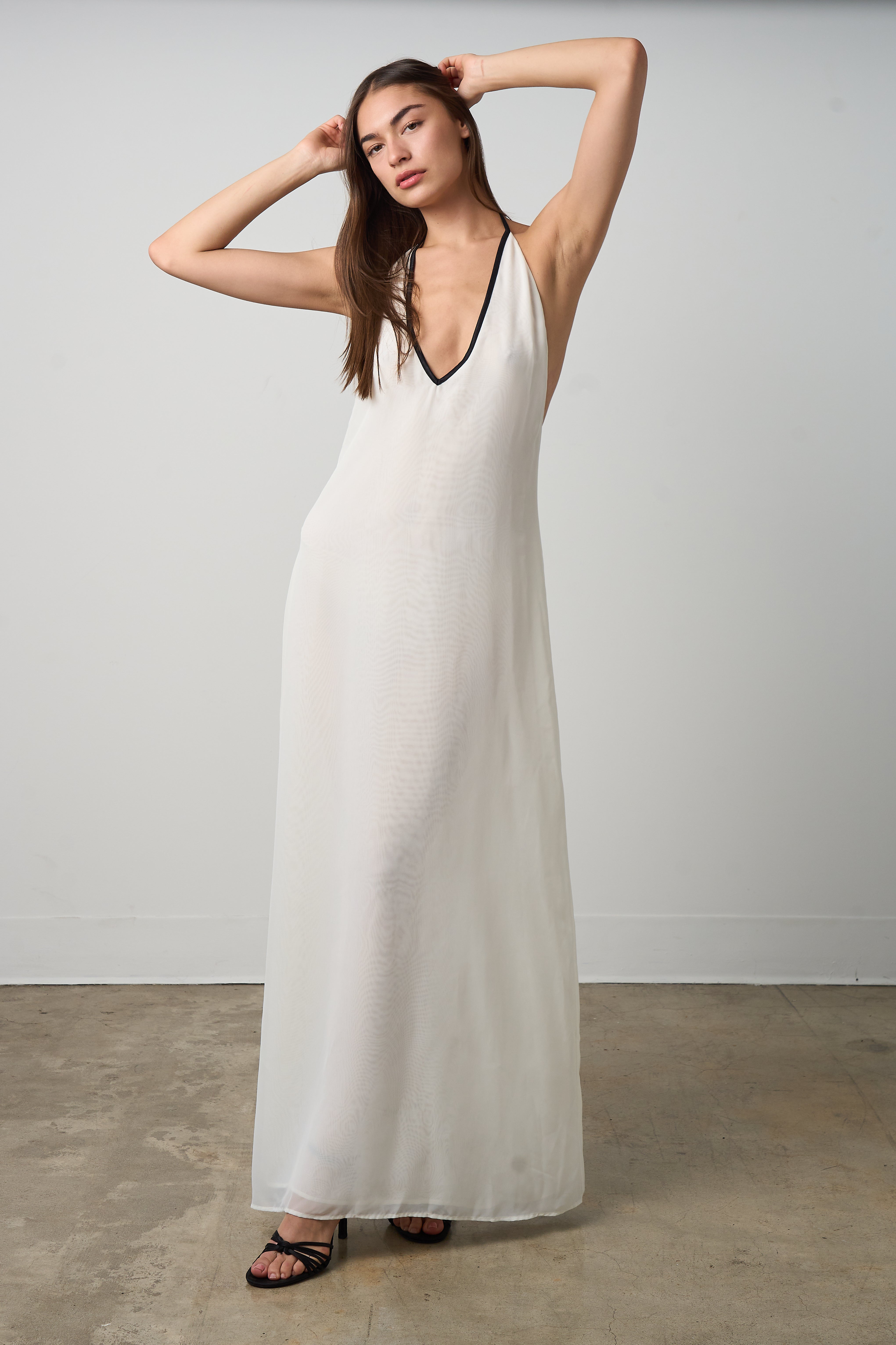 ivory slip dress maxi Satin Asymmetric Hem Slip Maxi Dress